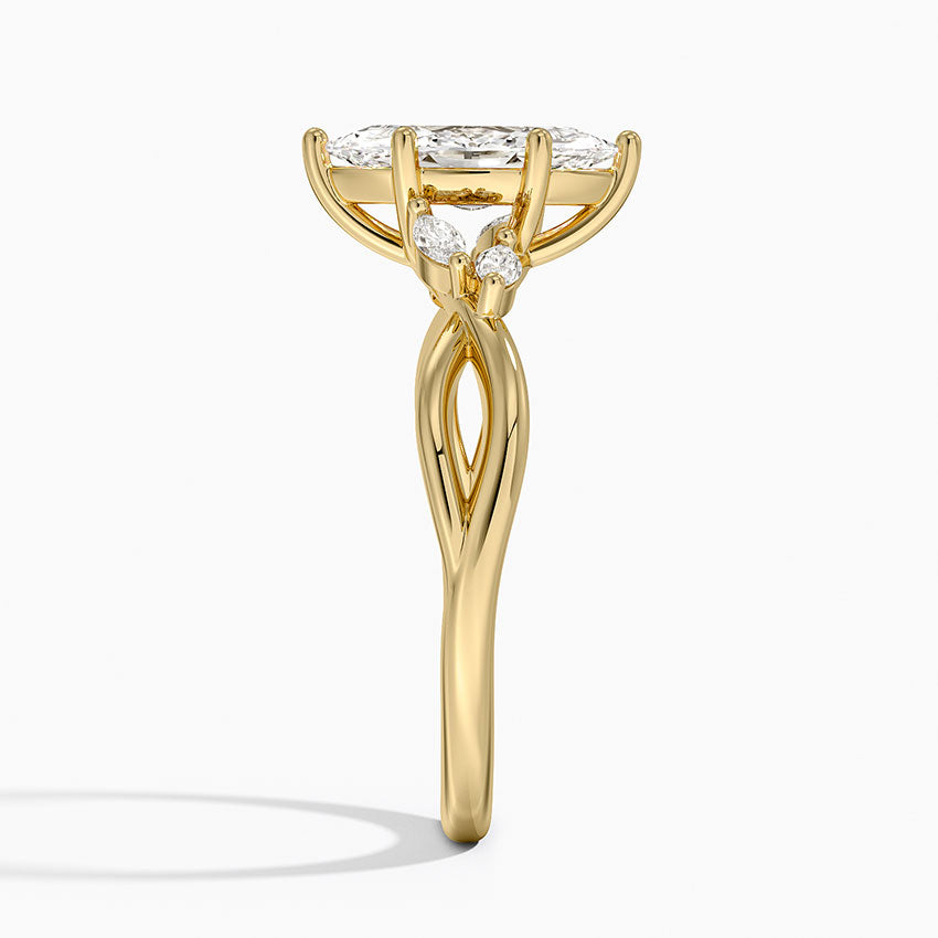 Willow Diamond Ring (1/8 ct. tw.) Yellow Gold 18k Marquise Engagement Ring