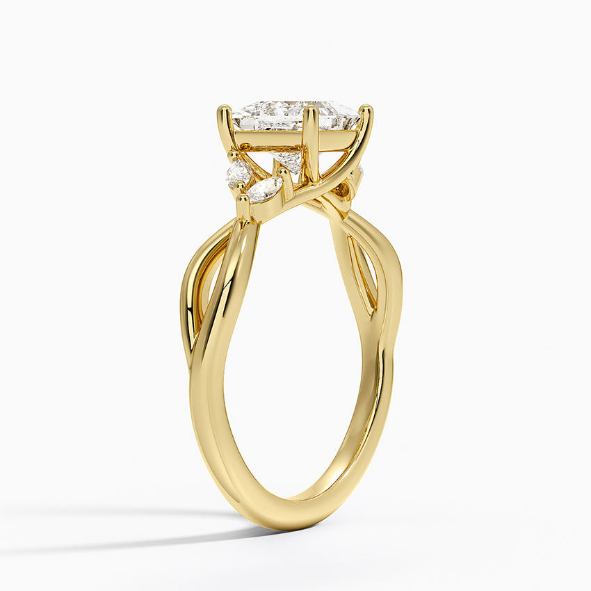 Willow Diamond Ring (1/8 ct. tw.) Yellow Gold 18k Princess Engagement Ring