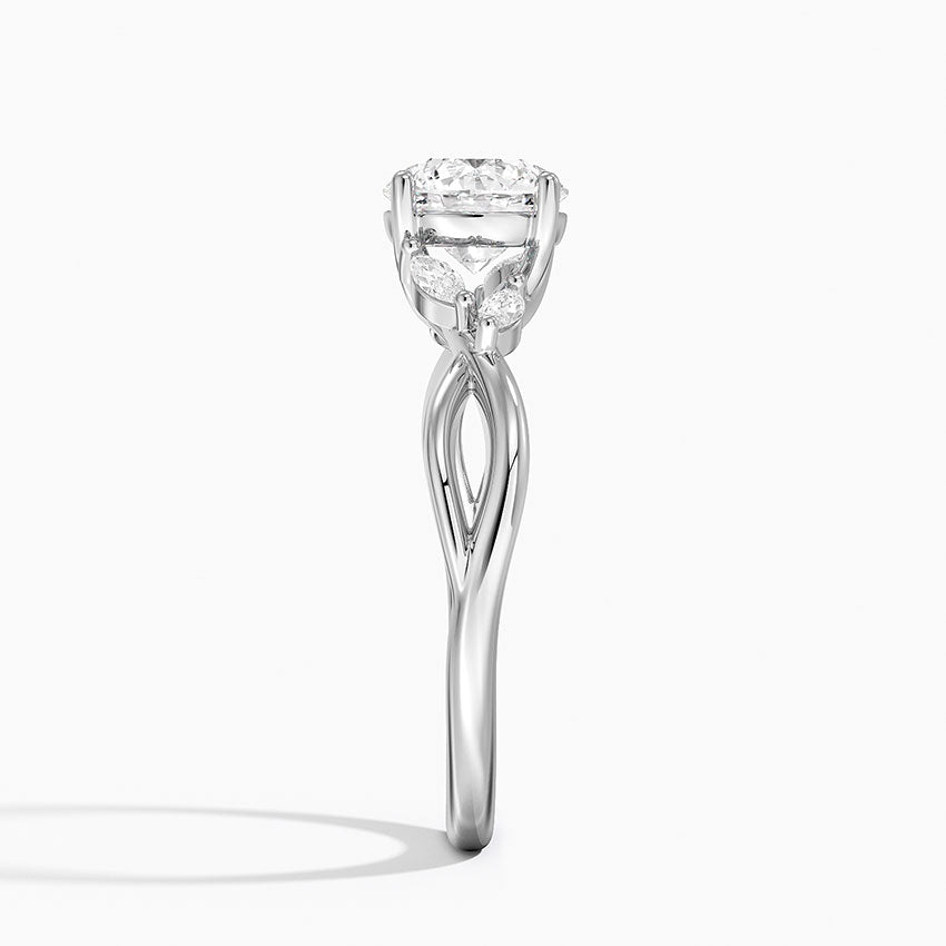 Willow Diamond Ring (1/8 ct. tw.) Platinum Round Engagement Ring