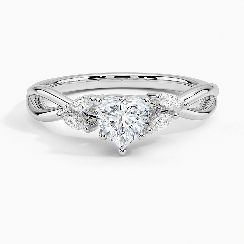 Willow Diamond Ring (1/8 ct. tw.) Platinum Heart Engagement Ring