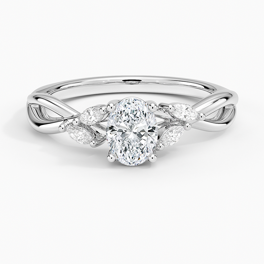 Willow Diamond Ring (1/8 ct. tw.) Platinum Oval Engagement Ring