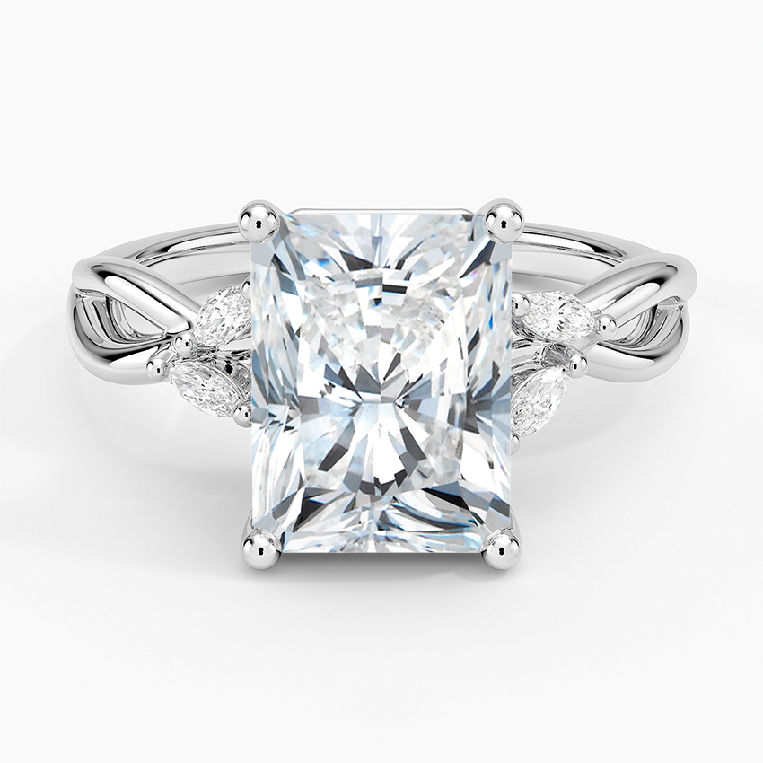 Willow Diamond Ring (1/8 ct. tw.) Platinum Radiant Engagement Ring