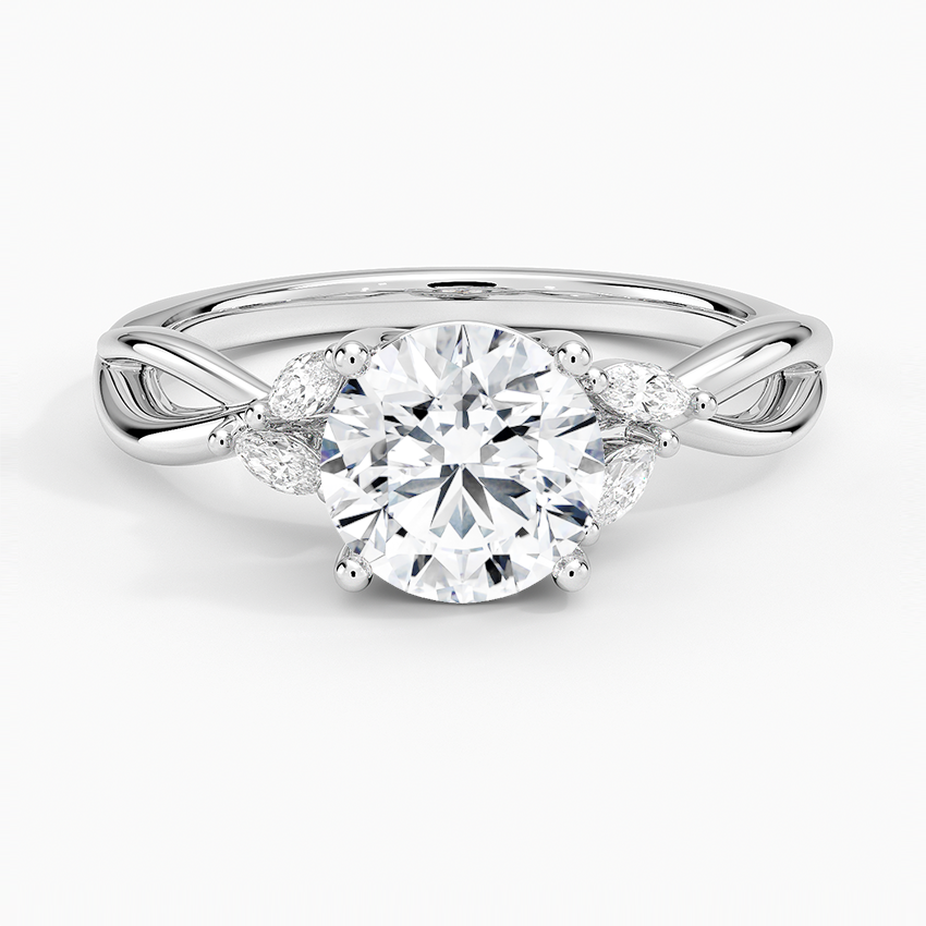 Willow Diamond Ring (1/8 ct. tw.) Platinum Round Engagement Ring