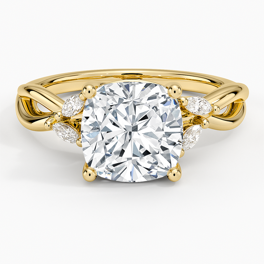 Willow Diamond Ring (1/8 ct. tw.) Yellow Gold 18k Cushion Engagement Ring