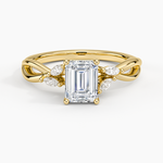Willow Diamond Ring (1/8 ct. tw.) Yellow Gold 18k Emerald Engagement Ring