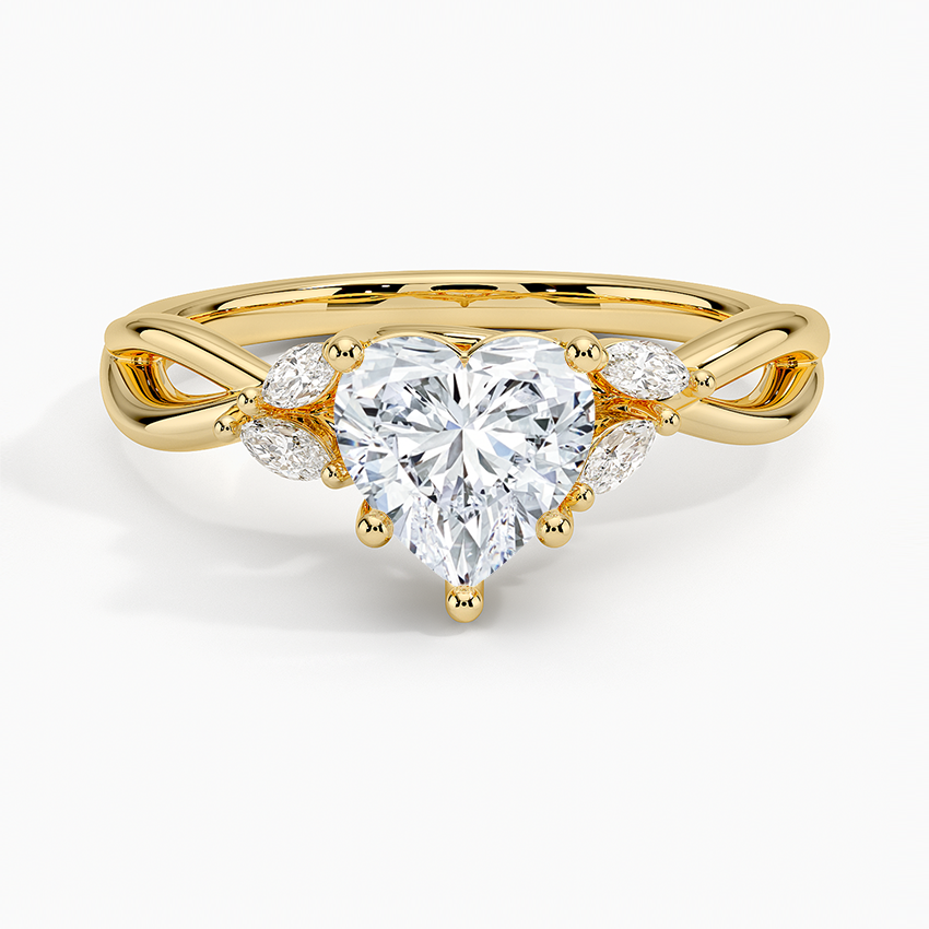 Willow Diamond Ring (1/8 ct. tw.) Yellow Gold 18k Heart Engagement Ring