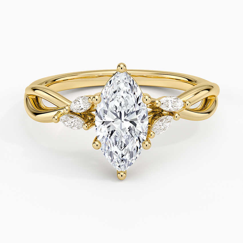 Willow Diamond Ring (1/8 ct. tw.) Yellow Gold 18k Marquise Engagement Ring
