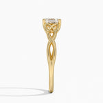 Celtic Love Knot Ring Yellow Gold 18k Asscher Engagement Ring