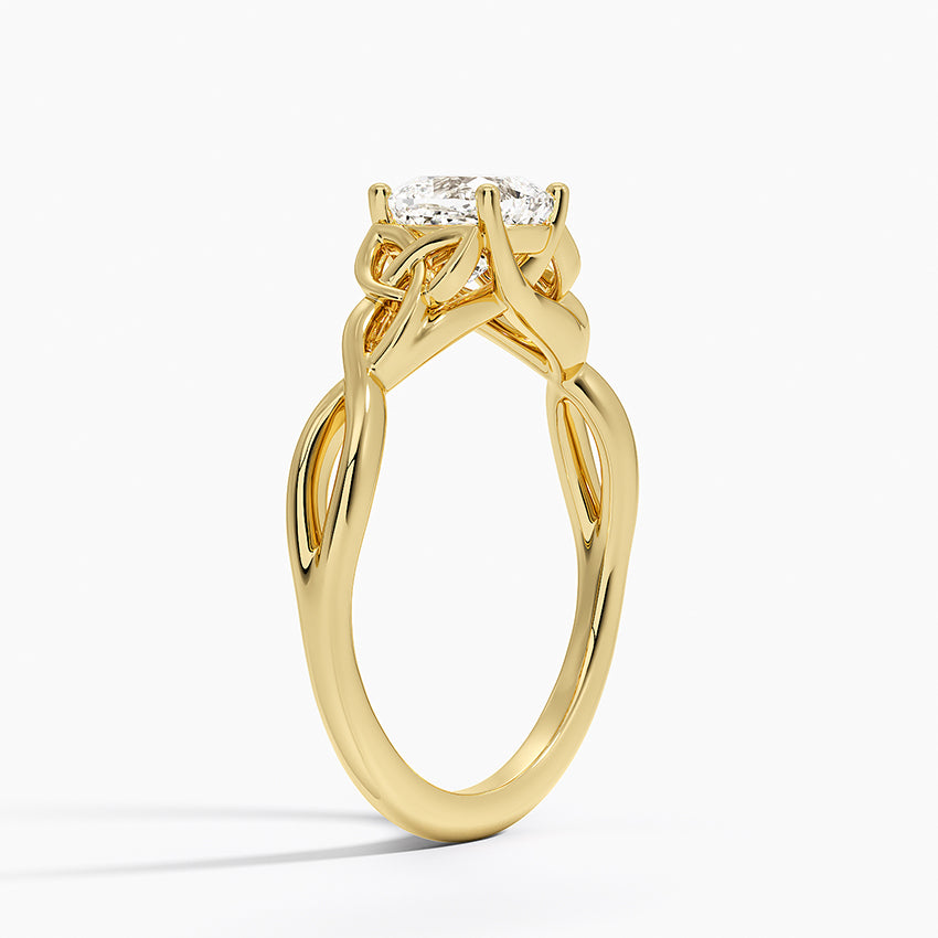 Celtic Love Knot Ring Yellow Gold 18k Cushion Engagement Ring
