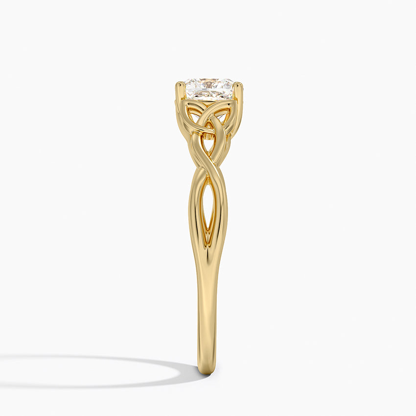 Celtic Love Knot Ring Yellow Gold 18k Cushion Engagement Ring