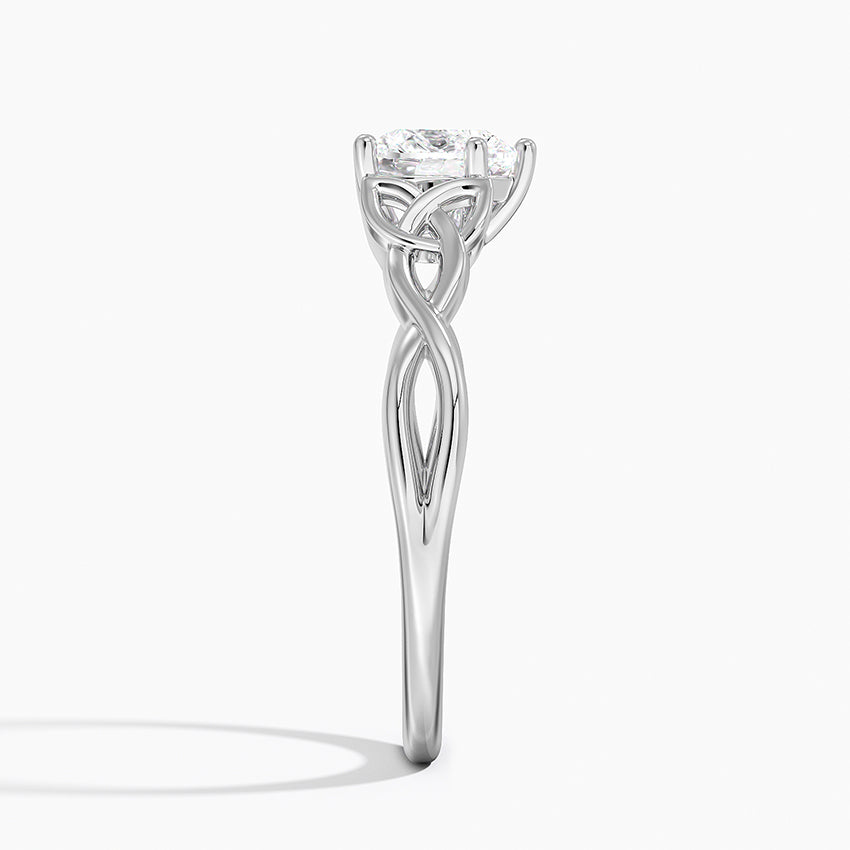 Celtic Love Knot Ring Platinum Heart Engagement Ring