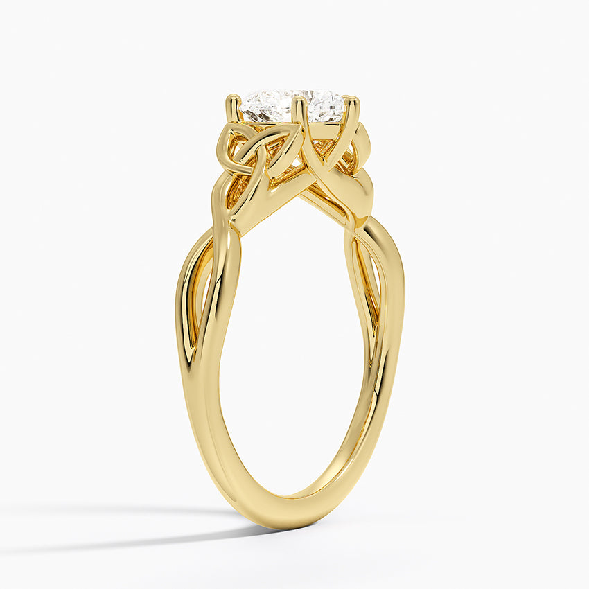 Celtic Love Knot Ring Yellow Gold 18k Heart Engagement Ring