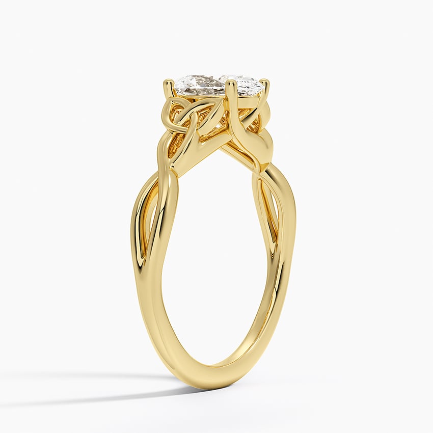 Celtic Love Knot Ring Yellow Gold 18k Oval Engagement Ring