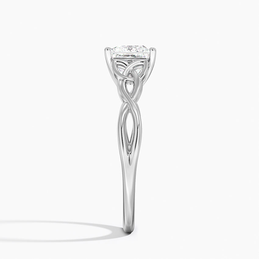 Celtic Love Knot Ring Platinum Princess Engagement Ring
