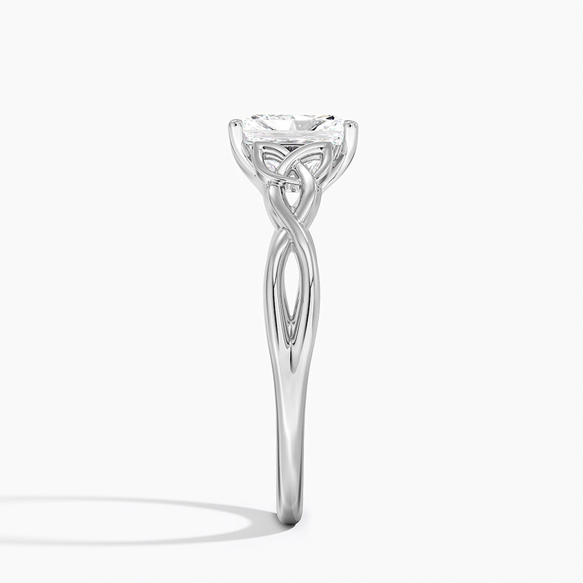 Celtic Love Knot Ring Platinum Radiant Engagement Ring