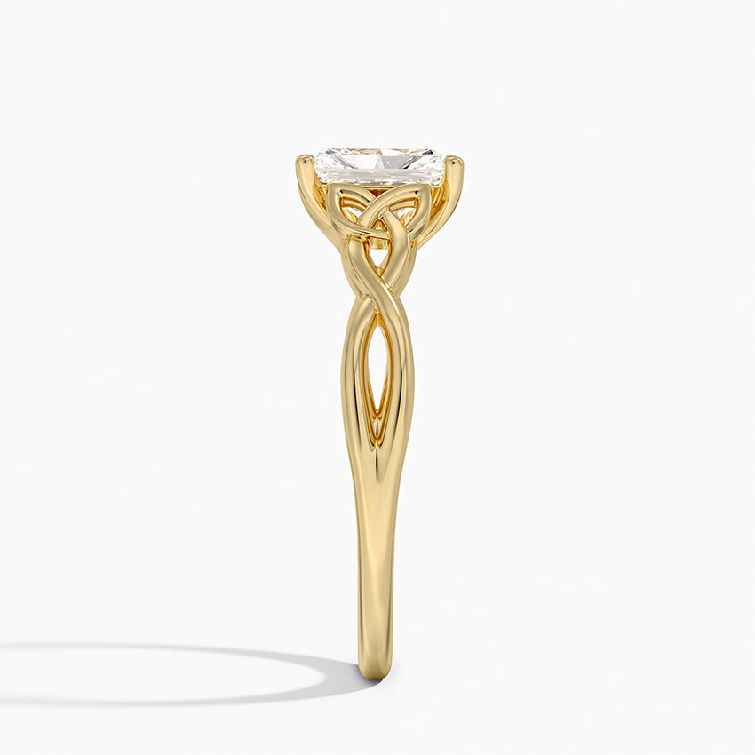 Celtic Love Knot Ring Yellow Gold 18k Radiant Engagement Ring