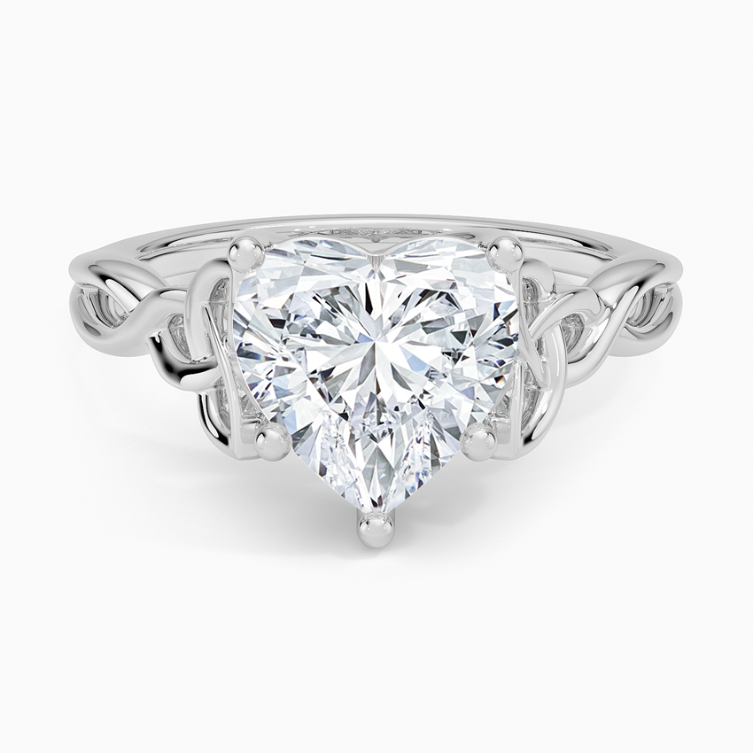 Celtic Love Knot Ring Platinum Heart Engagement Ring