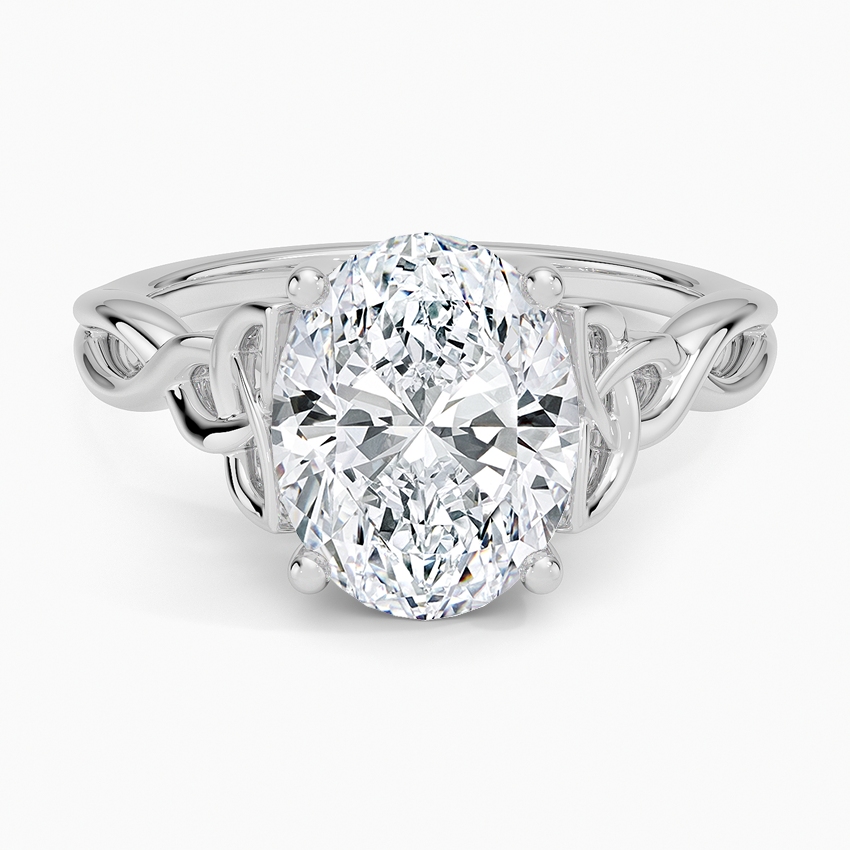 Celtic Love Knot Ring Platinum Oval Engagement Ring