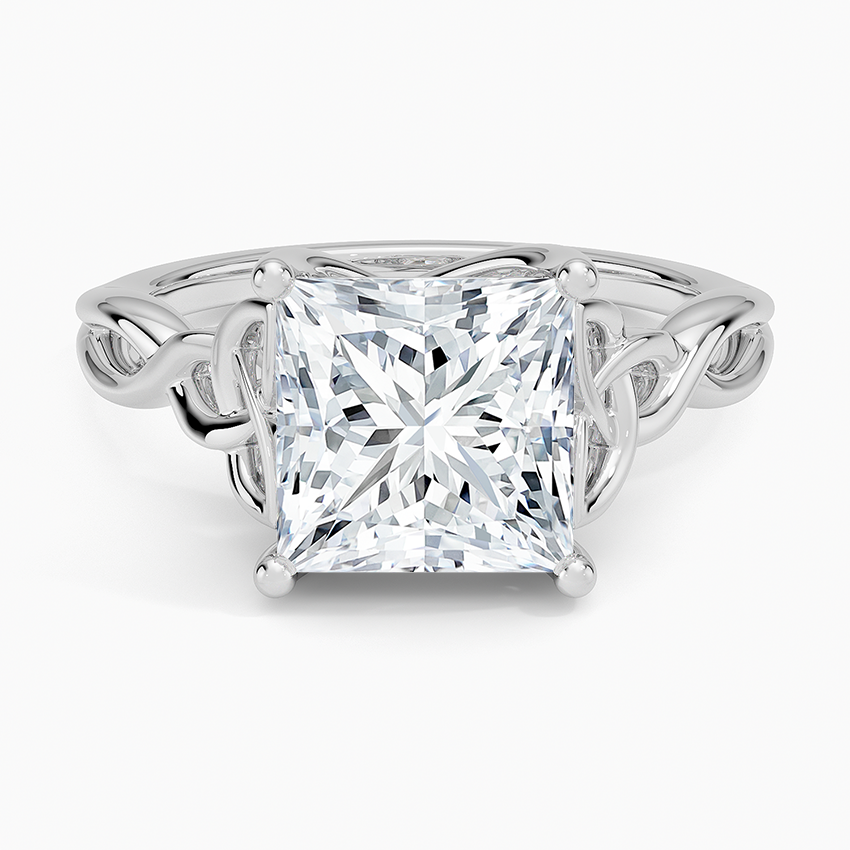 Celtic Love Knot Ring Platinum Princess Engagement Ring