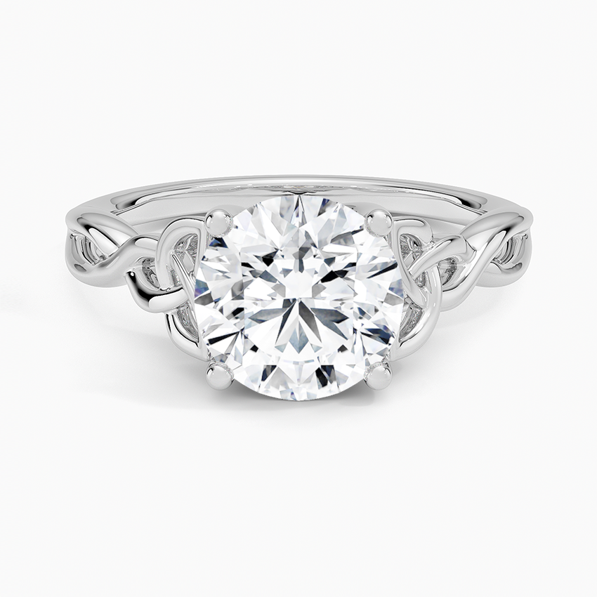 Celtic Love Knot Ring Platinum Round Engagement Ring