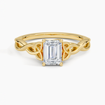 Celtic Love Knot Ring Yellow Gold 18k Emerald Engagement Ring