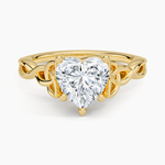 Celtic Love Knot Ring Yellow Gold 18k Heart Engagement Ring