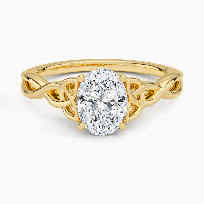 Celtic Love Knot Ring Yellow Gold 18k Oval Engagement Ring