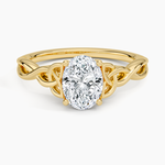 Celtic Love Knot Ring Yellow Gold 18k Oval Engagement Ring