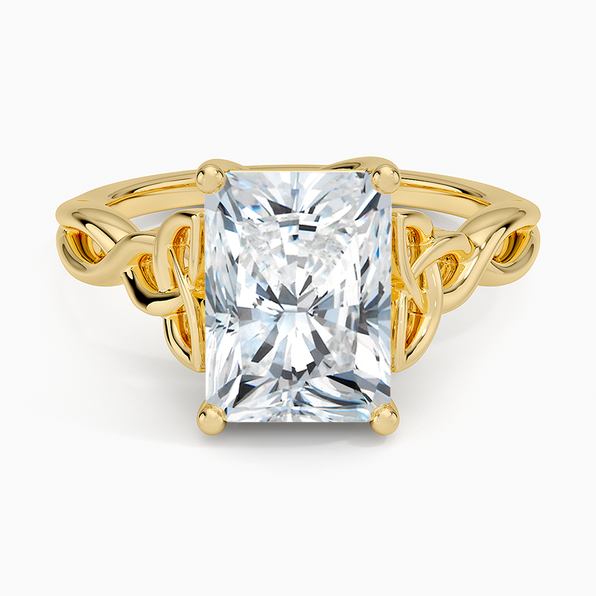 Celtic Love Knot Ring Yellow Gold 18k Radiant Engagement Ring