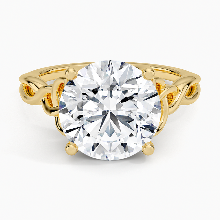 Celtic Love Knot Ring Yellow Gold 18k Round Engagement Ring