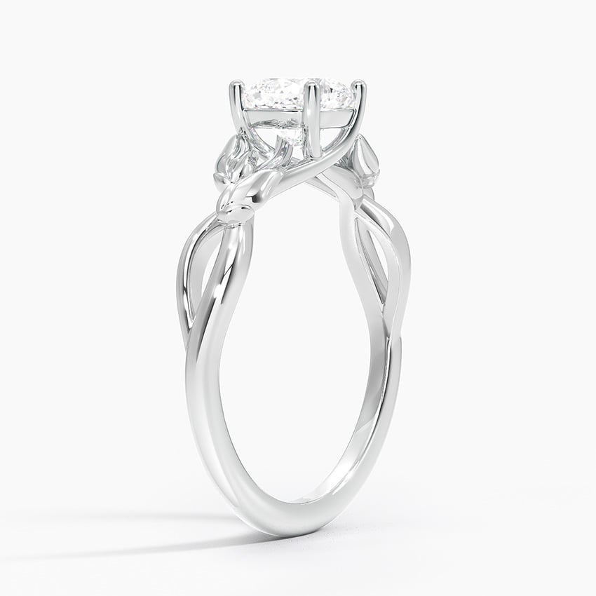 Budding Willow Solitaire Ring Platinum Cushion Engagement Ring