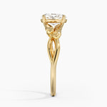 Budding Willow Solitaire Ring Yellow Gold 18k Oval Engagement Ring