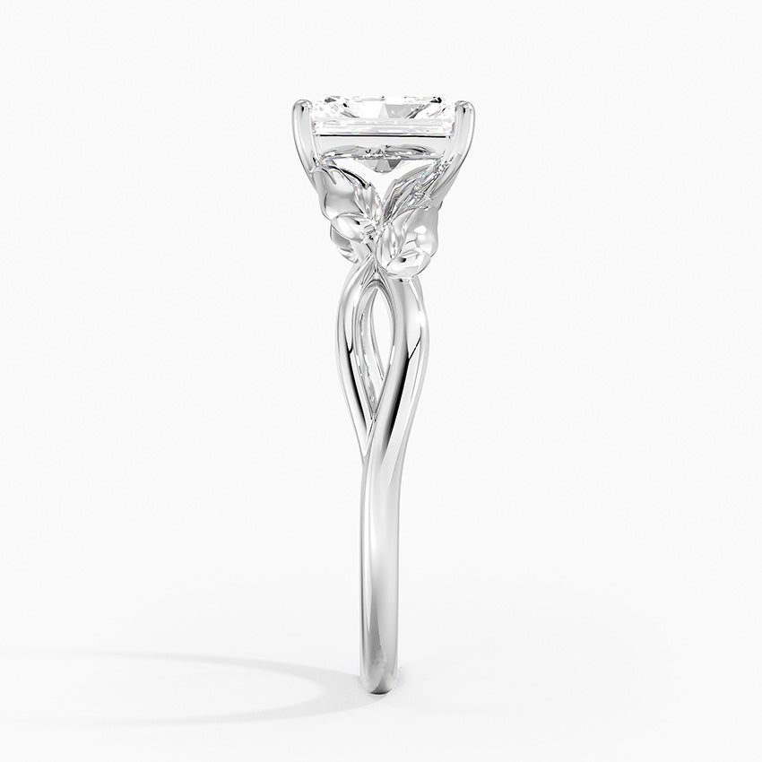 Budding Willow Solitaire Ring Platinum Radiant Engagement Ring