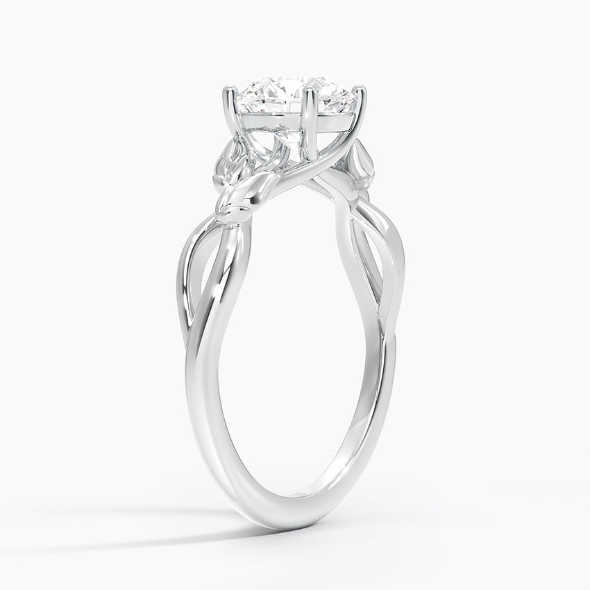Budding Willow Solitaire Ring Platinum Round Engagement Ring