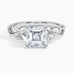 Budding Willow Solitaire Ring Platinum Asscher Engagement Ring