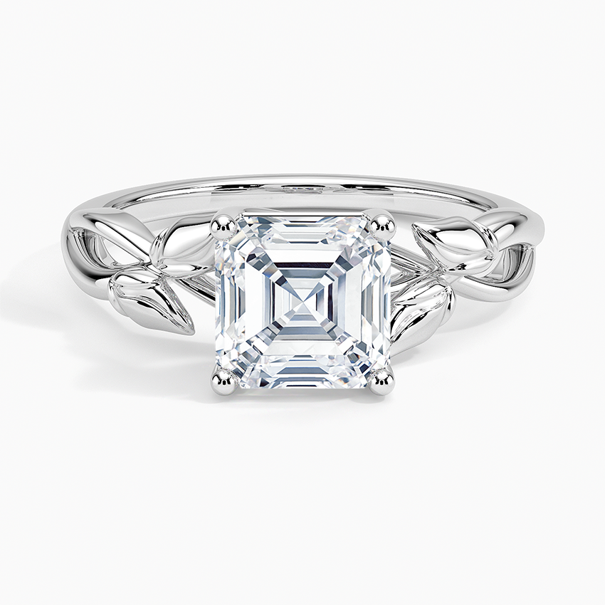 Budding Willow Solitaire Ring Platinum Asscher Engagement Ring