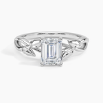 Budding Willow Solitaire Ring Platinum Emerald Engagement Ring