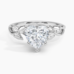 Budding Willow Solitaire Ring Platinum Heart Engagement Ring