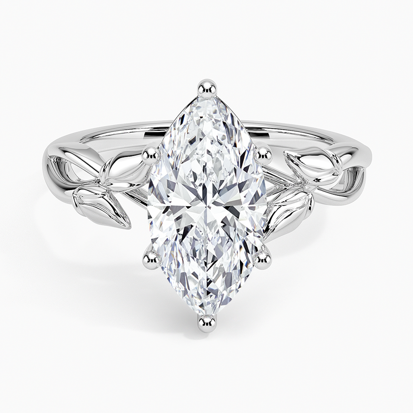 Budding Willow Solitaire Ring Platinum Marquise Engagement Ring