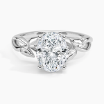 Budding Willow Solitaire Ring Platinum Oval Engagement Ring