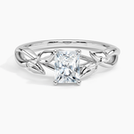 Budding Willow Solitaire Ring Platinum Radiant Engagement Ring