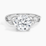 Budding Willow Solitaire Ring Platinum Round Engagement Ring