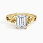 Budding Willow Solitaire Ring Yellow Gold 18k Emerald Engagement Ring