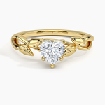 Budding Willow Solitaire Ring Yellow Gold 18k Heart Engagement Ring