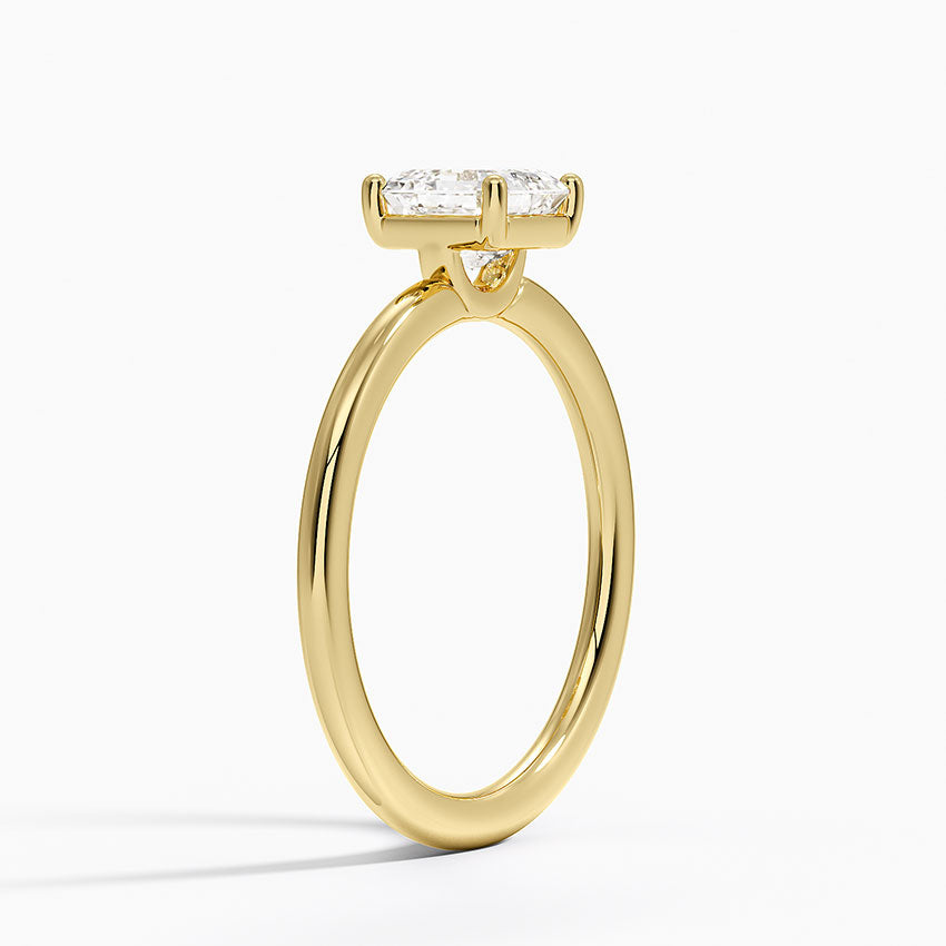 Gwen Perfect Fit Solitaire Ring Yellow Gold 18k Asscher Engagement Ring