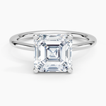 Gwen Perfect Fit Solitaire Ring Platinum Asscher Engagement Ring
