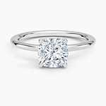 Gwen Perfect Fit Solitaire Ring Platinum Cushion Engagement Ring