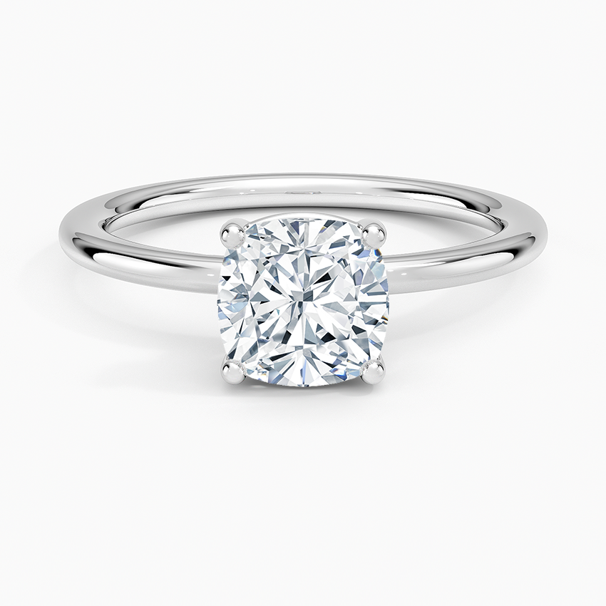 Gwen Perfect Fit Solitaire Ring Platinum Cushion Engagement Ring