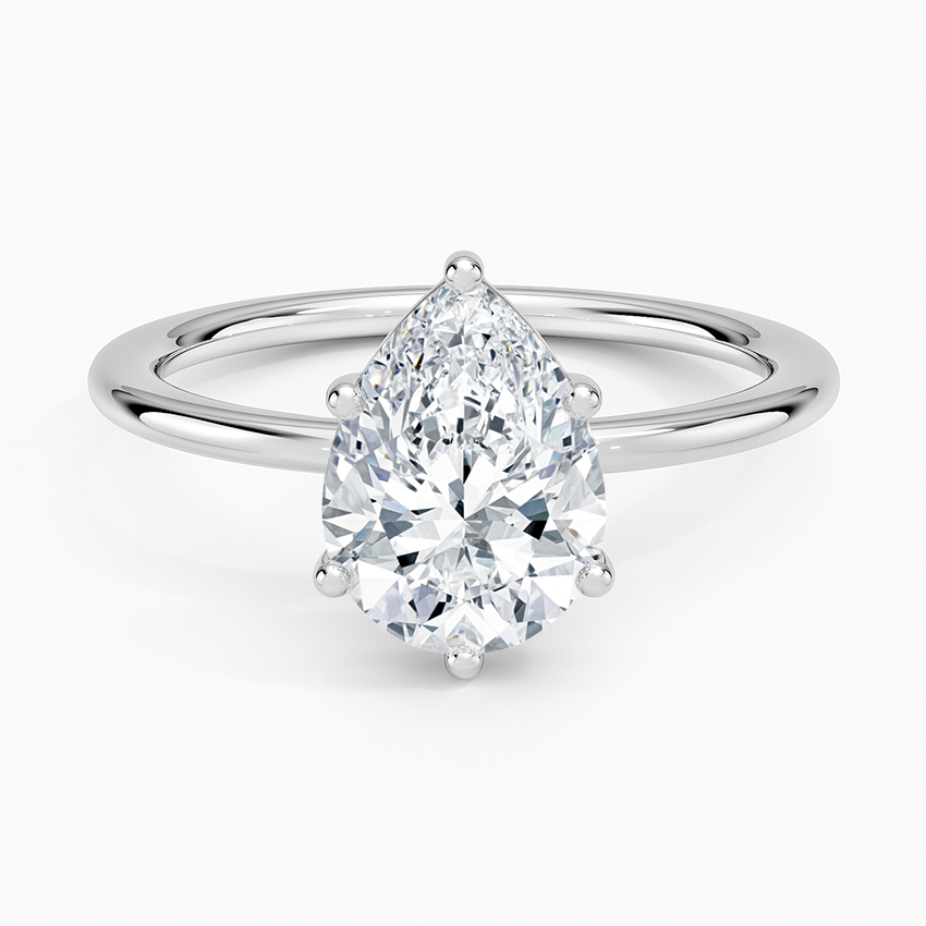 Gwen Perfect Fit Solitaire Ring Platinum Pear Engagement Ring