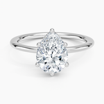 Gwen Perfect Fit Solitaire Ring Platinum Pear Engagement Ring